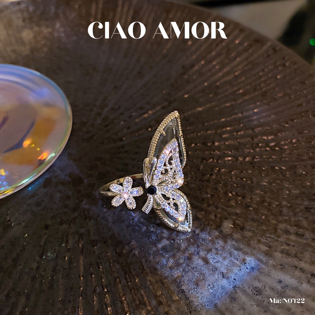 Nhẫn nữ, Nhẫn đẹp cánh nửa sang chảnh to bản Trang sức Ciao Amor - N0422