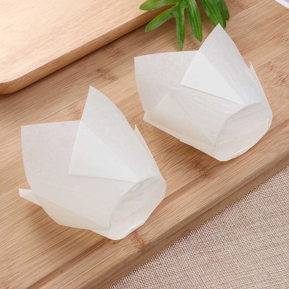 Set 50 Cốc Giấy Làm Bánh Cupcake Hình Hoa Tulip Nhiều Màu