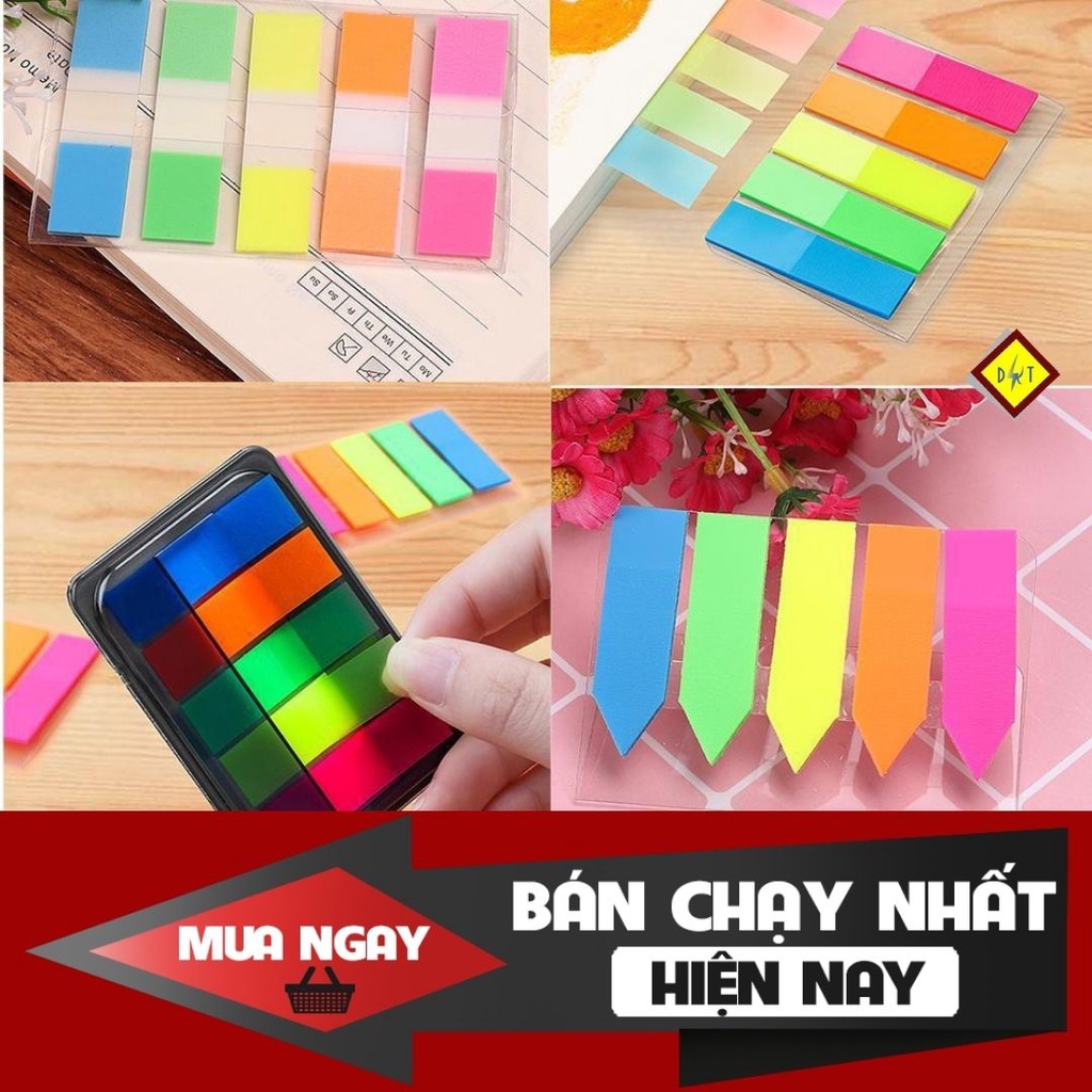 Giấy note 5 màu nhựa Sign Here Pronoti Giấy ghi chú mũi tên phân trang Sign Here CAM KẾT CHÍNH HÃNG