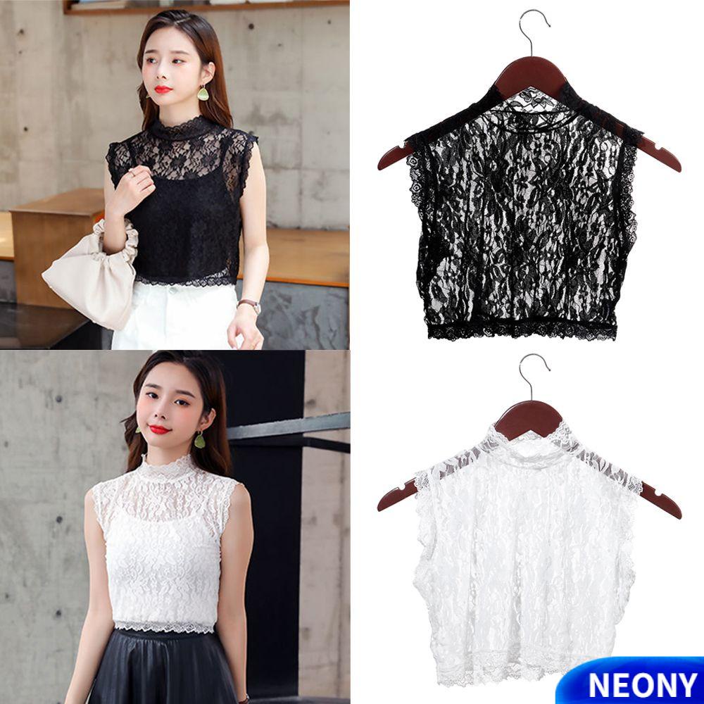 Bỏ lỡ Cổ áo giả có thể tháo rời phối ren phong cách vintage đơn giản thời trang nhiều màu sắc