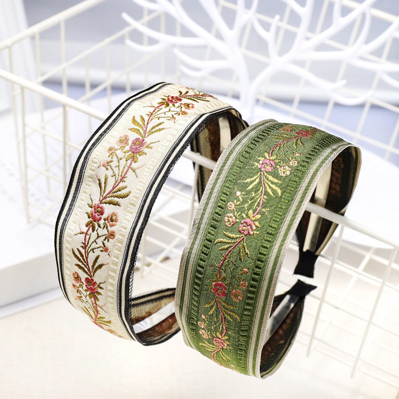 Băng đô cài tóc thiết kế kiểu thêu hoa xinh xắn dành cho nữ