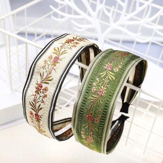 Băng đô cài tóc thêu hoa phong cách retro Âu Mỹ