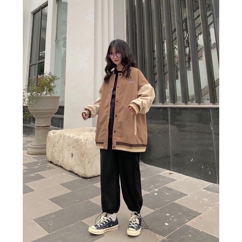 ÁO KHOÁC BOMBER OVER SIZE TRẺ TRUNG NĂNG ĐỘNG TAY PHỐI SIÊU HOT
