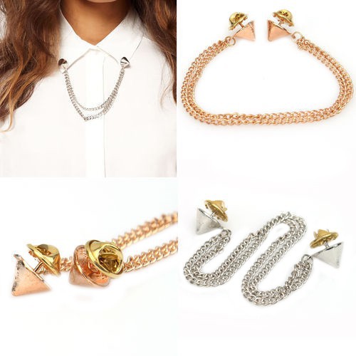 Chuỗi dây mắc xích đinh tán gắn trang trí cổ áo sơ mi