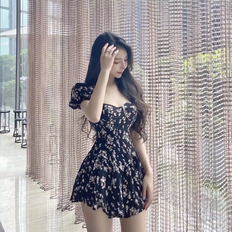 Đầm Cúp Ngực Cổ vuông Dáng Xoè Hot Girl HT06 HaLuu Store Thích Hợp Cho Nữ
