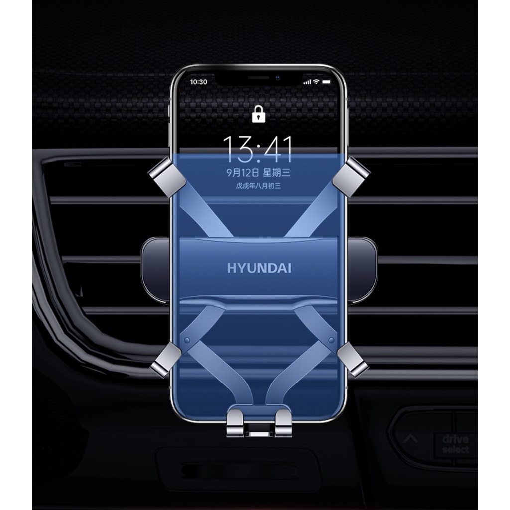 Giá đỡ điện thoại cao cấp Hyundai gắn cửa gió điều hòa ô tô xe hơi siêu nhẹ tự động điều chỉnh dành cho điện thoại