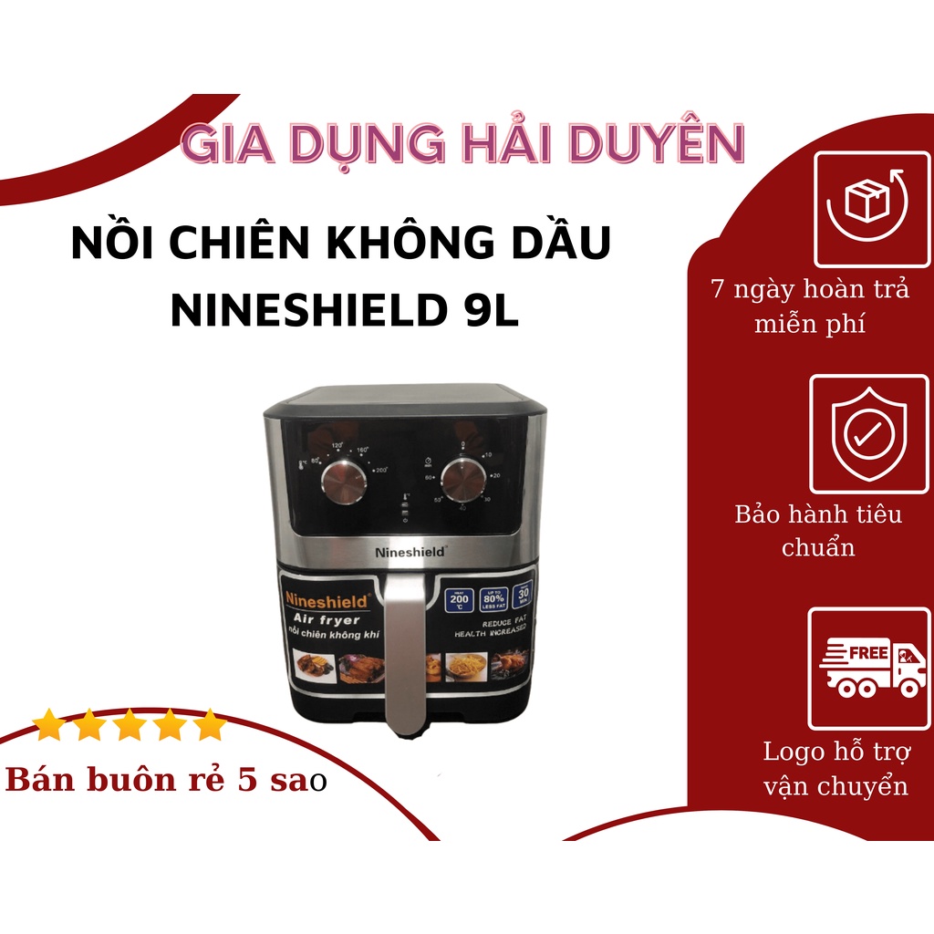 Nồi chiên điện tử Nineshield 12L điều khiển tự động bảo hành 12 tháng