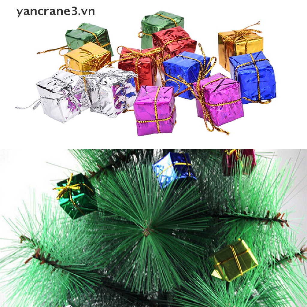 {YAN3} 12Pcs Colorful XMAS Small Gift Boxes Christmas Tree Hanging Decoration Ornaments {yancrane3.vn}