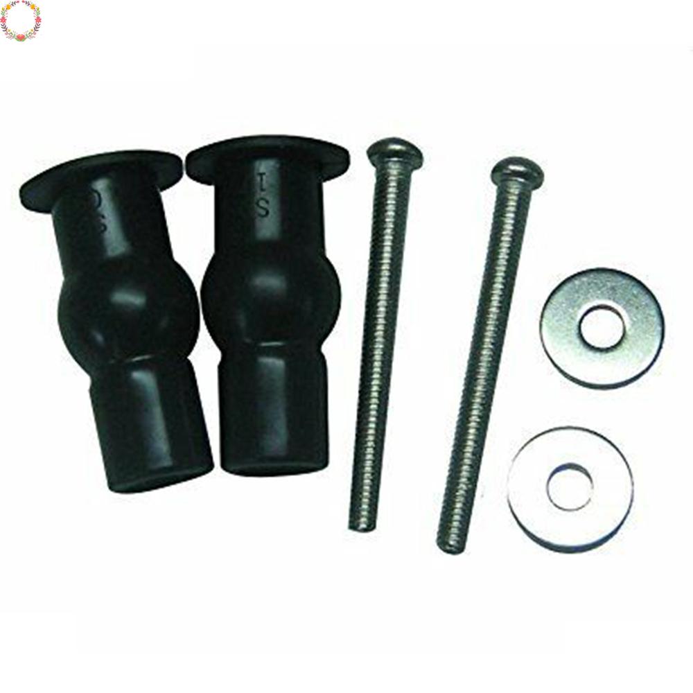 Bộ 3 cặp ốc vít cố định nắp bồn cầu bằng cao su màu đen / bạc tiện lợi
