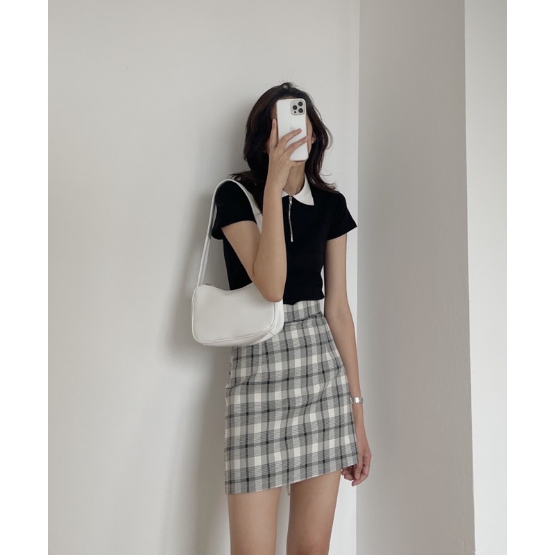 [Mã WASKT304 giảm 15% tối đa 30K đơn 99K] áo polo croptop cổ khoá 2379 | BigBuy360 - bigbuy360.vn