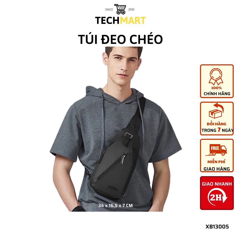 Túi đeo chéo Arctic Hunter XB13005 kiểu dáng trẻ trung, chống nước, ngăn chứa đồ rộng, có cổng tai nghe tiện lợi