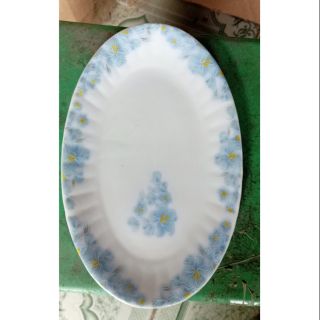 Đĩa xoài sứ hoa xanh