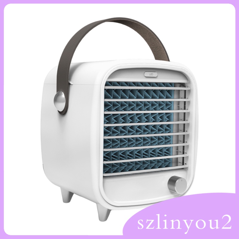 In Stock  Mini Air Cooler Fan Bedroom Quiet Air Conditioner with Light Humidifier Fan