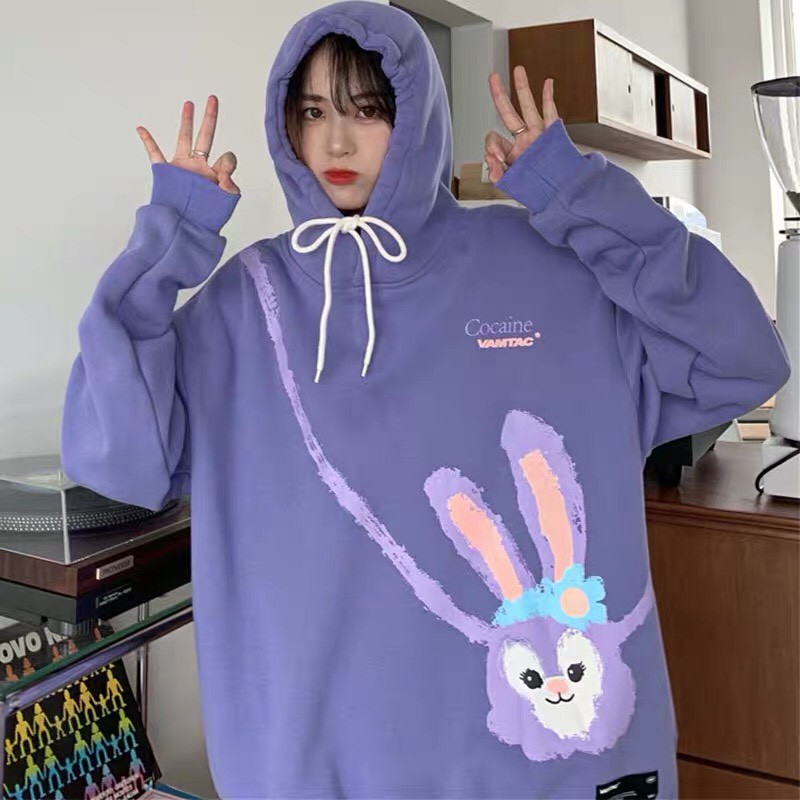 Áo hoodie nỉ unisex form rộng Túi Thỏ nam nữ phong cách ulzzang Wind