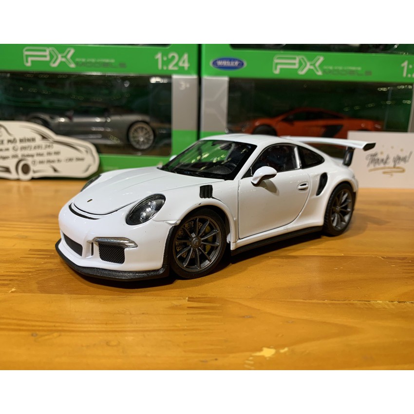 Mô hình xe ô tô Porsche 911 GT3 RS Hãng Welly tỉ lệ 1:24 màu trắng