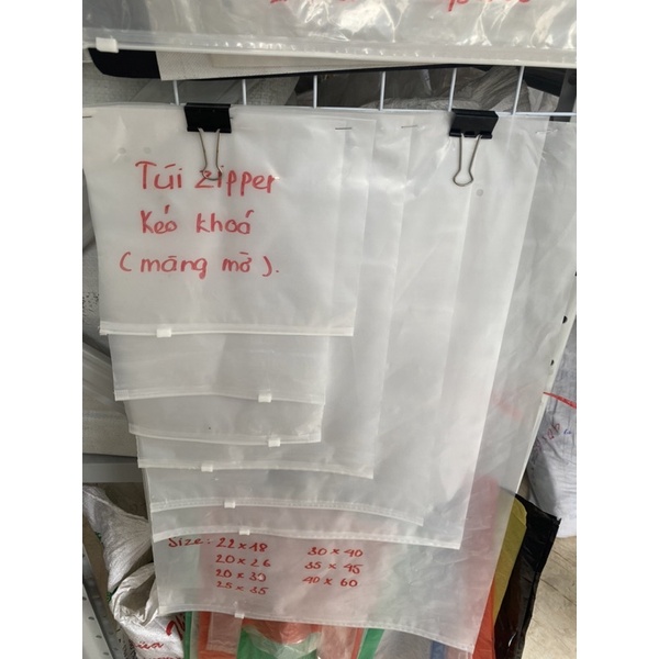 Túi Zip Khoá Kéo, Túi Zip Lụa Mờ để đựng quần áo, Zip Lock