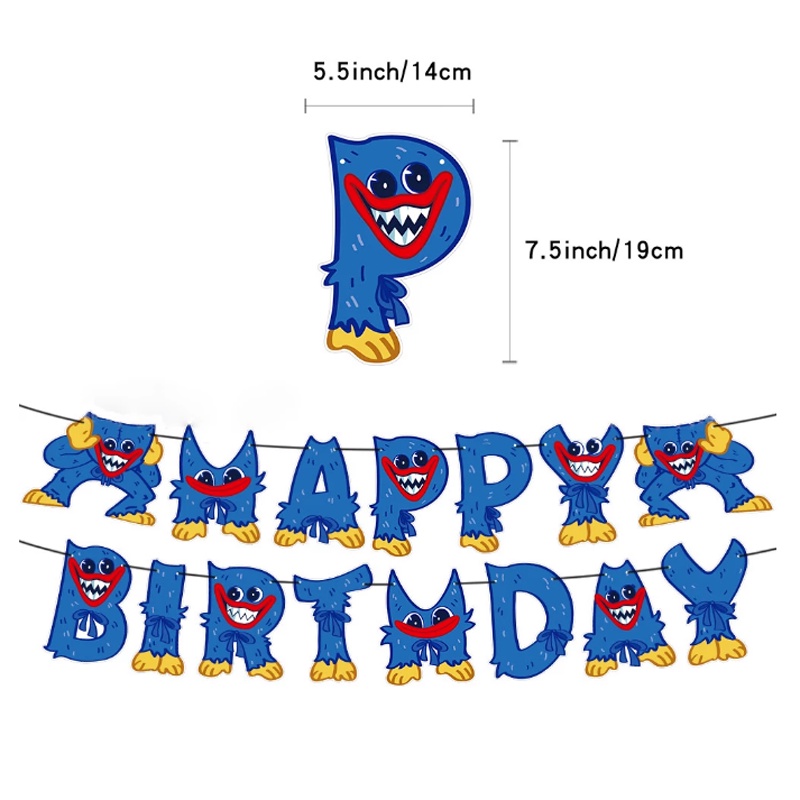 Poppy Playtime set banner Balloons Huggy Wuggy Party Decorations Birthday Party Cake Topper Banner