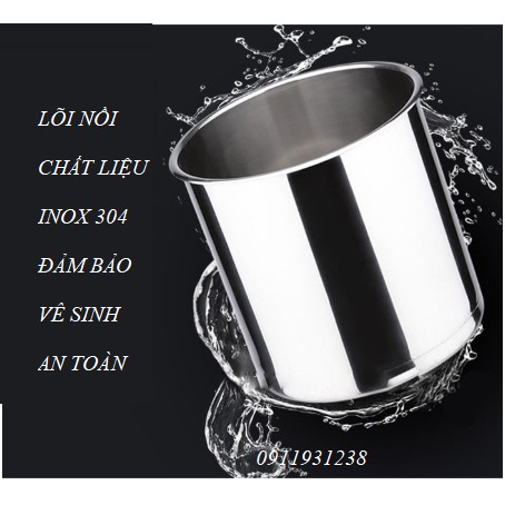 Nồi ủ trân châu - nồi nấu súp - nồi giữ nhiệt cho thức ăn chất liệu lõi inox ( vỏ gang - vỏ nhựa)