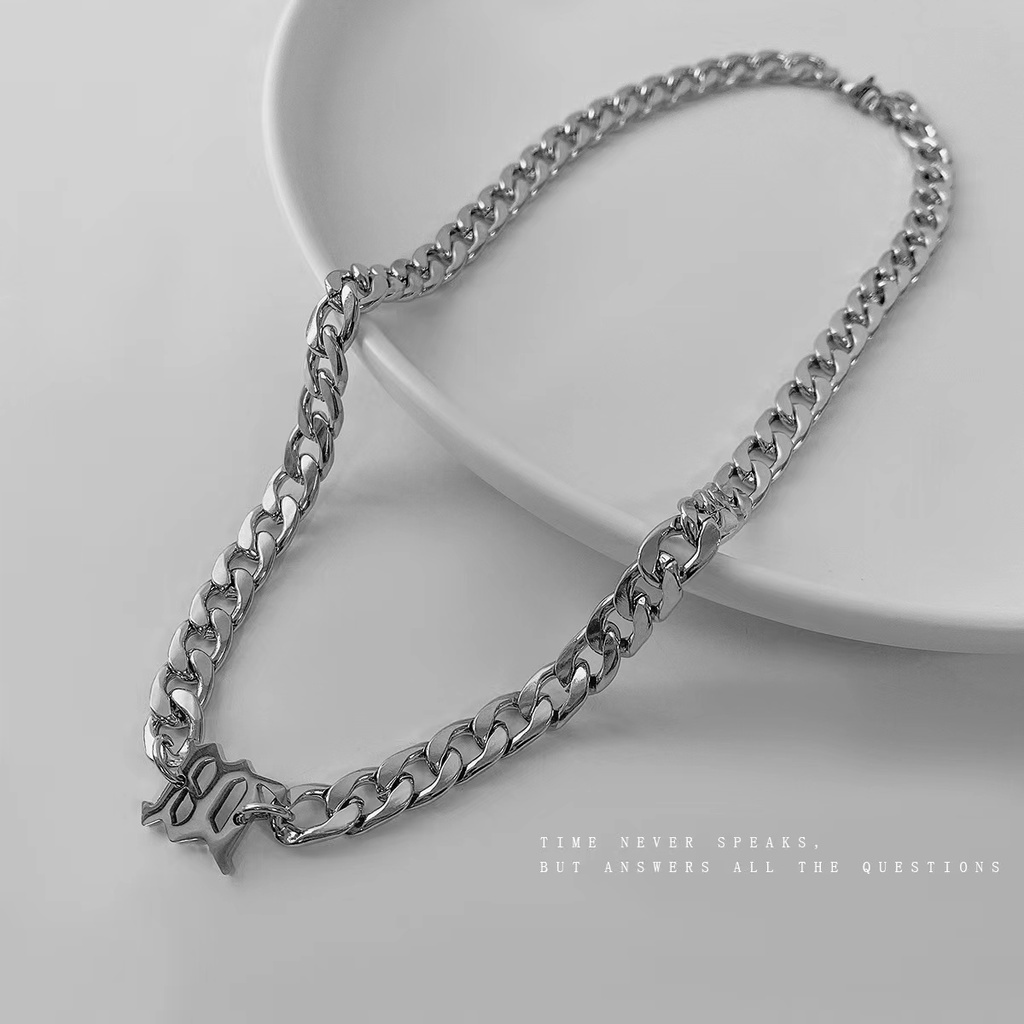 Vòng cổ Thép Titan Phong Cách hip hop Đường Phố Đơn Giản