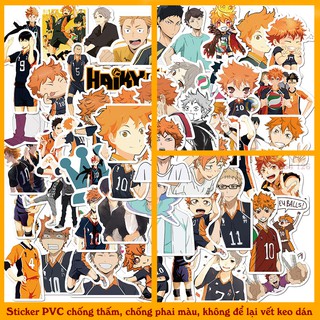 Set 30 Sticker hoạt hình Vua bóng chuyền Haikyuu cute trang trí số tay sách vở, mũ bảo hiểm