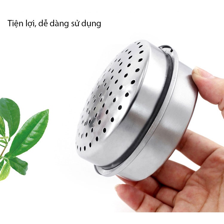 Lọc trà inox, lọc gia vị nấu ăn hình Tròn Dẹt inox 430, không gỉ, nhiều kích thước - HVL TEA