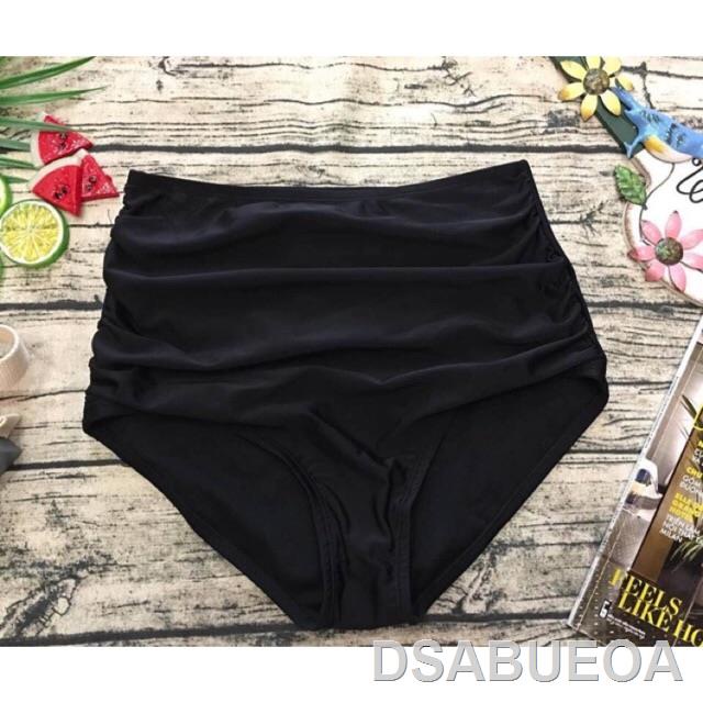 ✹Quần bơi, quần bikini lưng cao, quần bơi lưng cao nhún đen | BigBuy360 - bigbuy360.vn