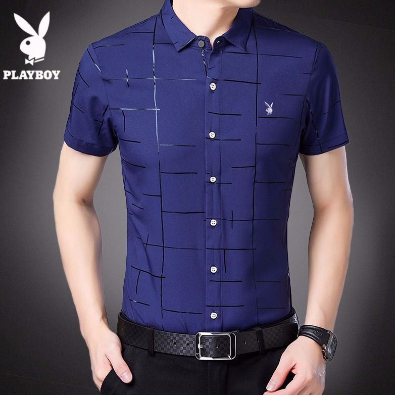 Áo sơ mi ngắn tay ôm dáng phối túi size lớn thời trang công sở mùa hè cho nam | BigBuy360 - bigbuy360.vn