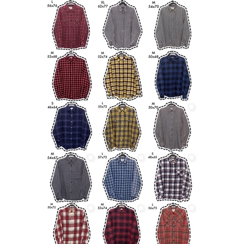 Áo sơ mi flannel 2hand sọc caro tay dài chuẩn Mỹ 🥰