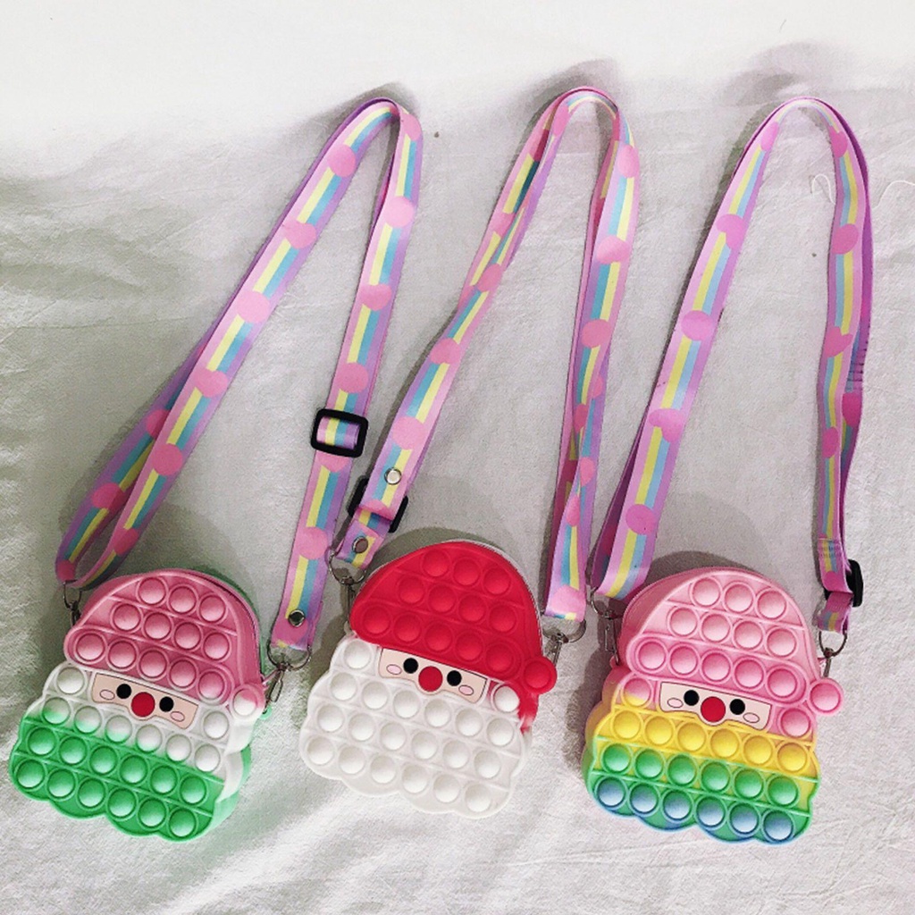 Túi Đeo Chéo Vai Hình Tuần Lộc Giáng Sinh Di Động Giảm Căng Thẳng Thời Trang Cho Trẻ Em