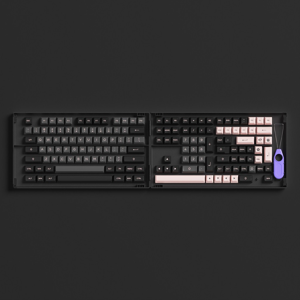 AKKO Keycap set – Black Pink (PBT DoubleShot/ASA profile/158 nút)