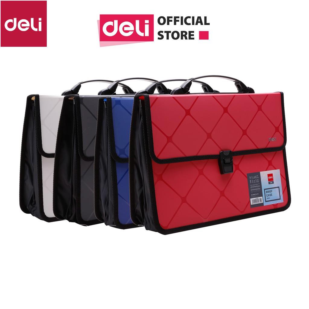 Cặp tài liệu A4 Deli, 200 trang, Xanh/Đỏ/Xám - 1 cái - E39634 [Deli]