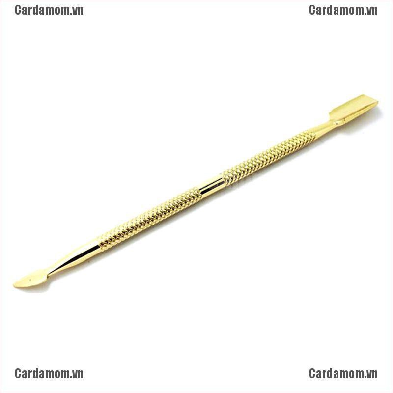 {carda} Gold Color Nail Art Stainless Steel Cuticle Pusher Remover Trimmer Manicure{LJ}