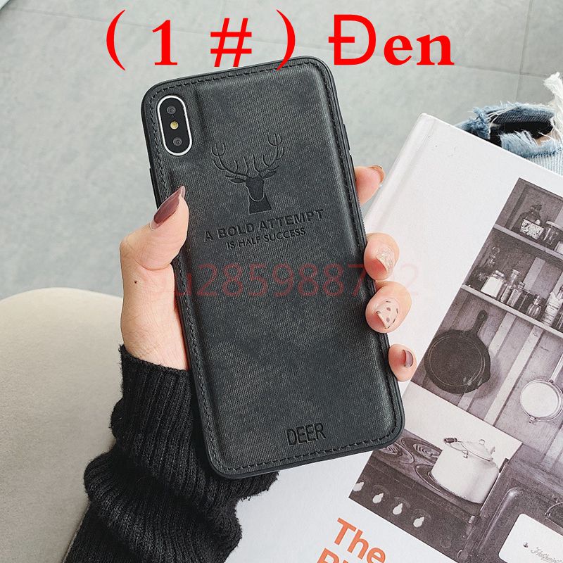 Ốp lưng vải bò Samsung A12 A31 A02S A02 M02 A50 A50S A30S A8 A6 Plus A8+ A6+ A7 2018 họa tiết hươu