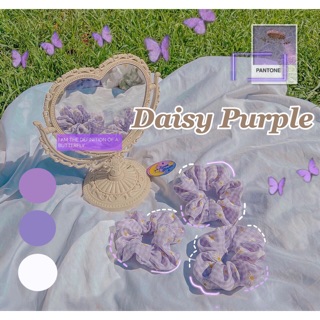 Scrunchies Daisy Purple - Cột tóc dây vải hoa cúc tím @neonchic.vn