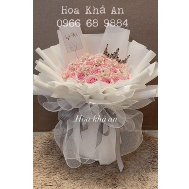 (-70k ship) Bó hoa sáp 7 lớp cao cấp cực hiếm, mẫu thiết kế by Khả An. Ship Hoả Tốc HN