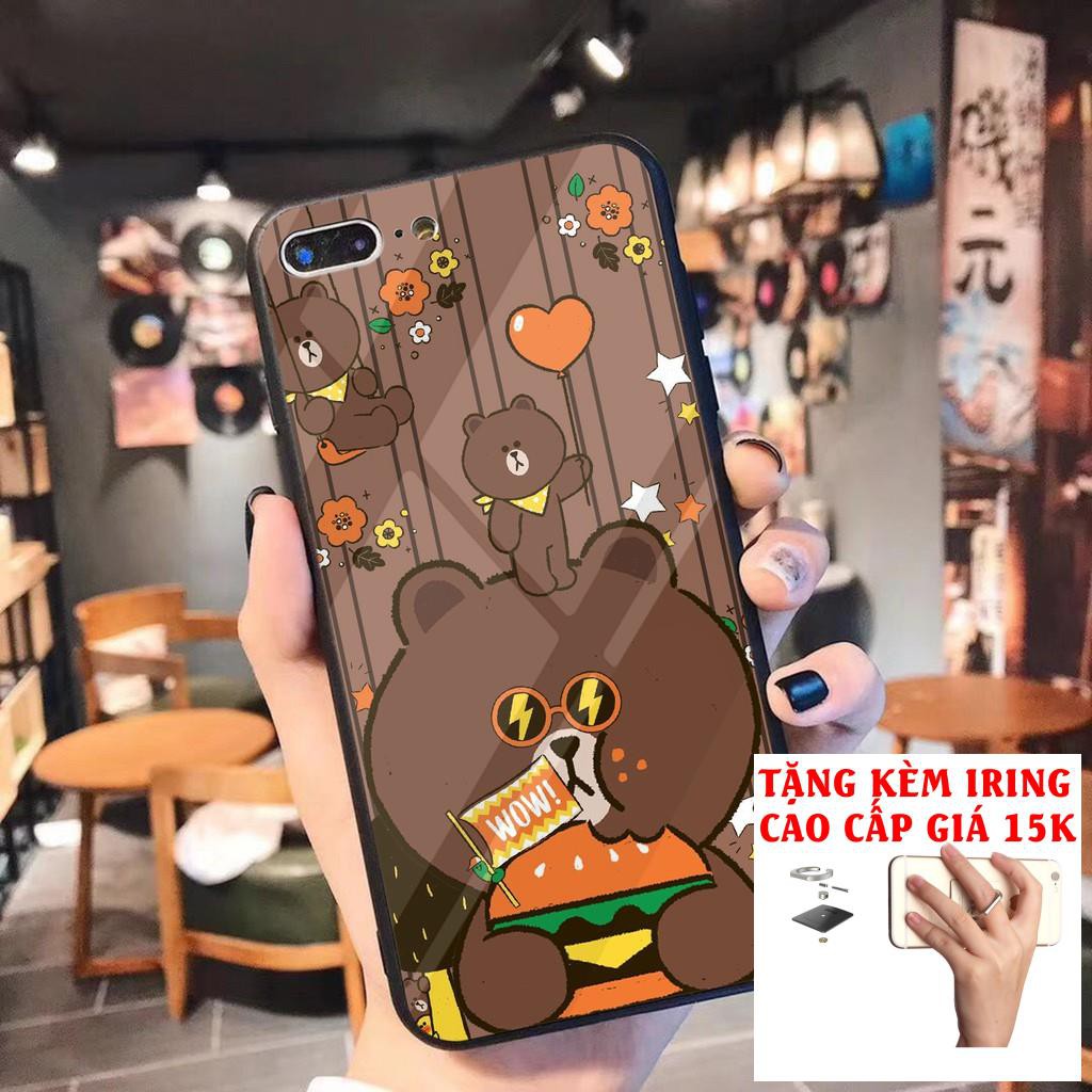 [Sale siêu to khổng lồ] ỐP IPHONE - ỐP KÍNH - M305 Gấu Brown Thỏ Cony
