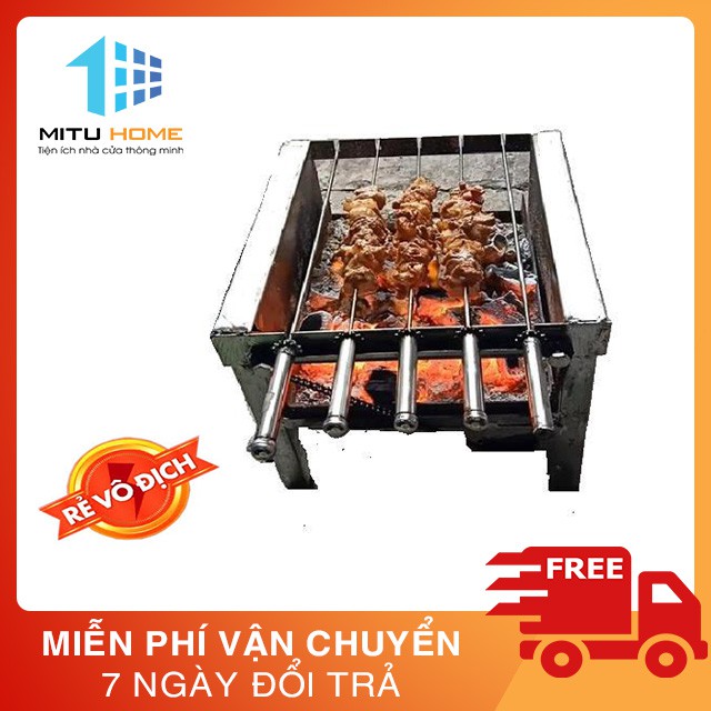 Máy nướng thịt 5 xiên, mô tơ 6w mini tự động chuẩn (xiên 100% inox đi kèm máy) loại 5 xiên quay gà