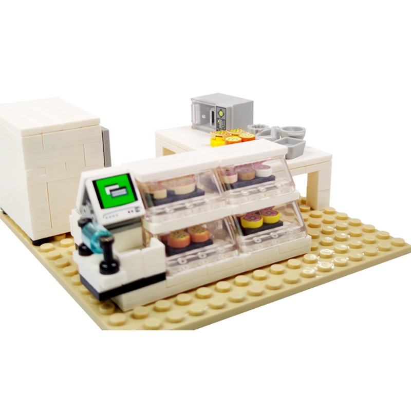Moc Scene Đồ Chơi Lắp Ráp Đường Phố Nhỏ / Tủ Bánh Ngọt / Máy Bán Hàng DIY Đồ Chơi Trẻ Em
