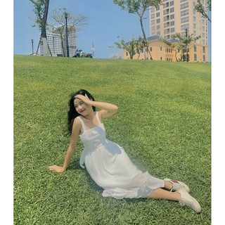 ĐẦM MAXI ĐUÔI CÁ CỘT NƠ LƯNG