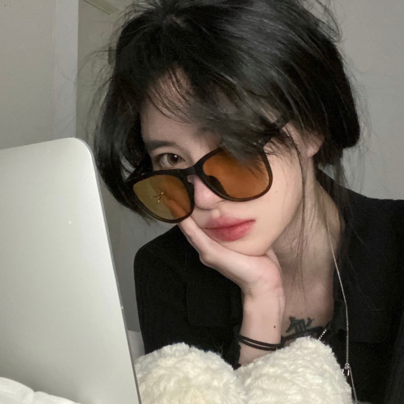 Kính Mát Chống Tia Cực Tím Phong Cách retro Hàn Quốc Cho Nữ