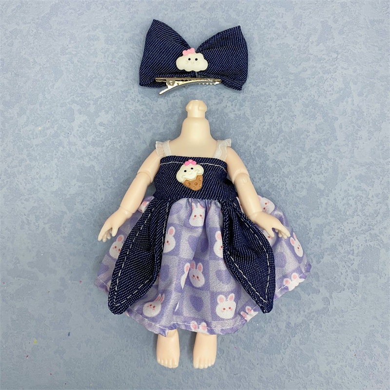 Bộ Quần Áo Dễ Thương Cho Búp Bê 16-17cm Tỉ Lệ 1 / 8