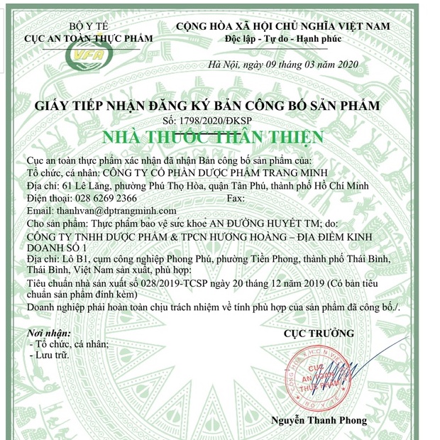 AN ĐƯỜNG HUYẾT TM - Hỗ trợ hạ đường huyết, giảm mỡ máu, giảm nguy cơ mắc bệnh tim mạch do tiểu đường (60 VIÊN)