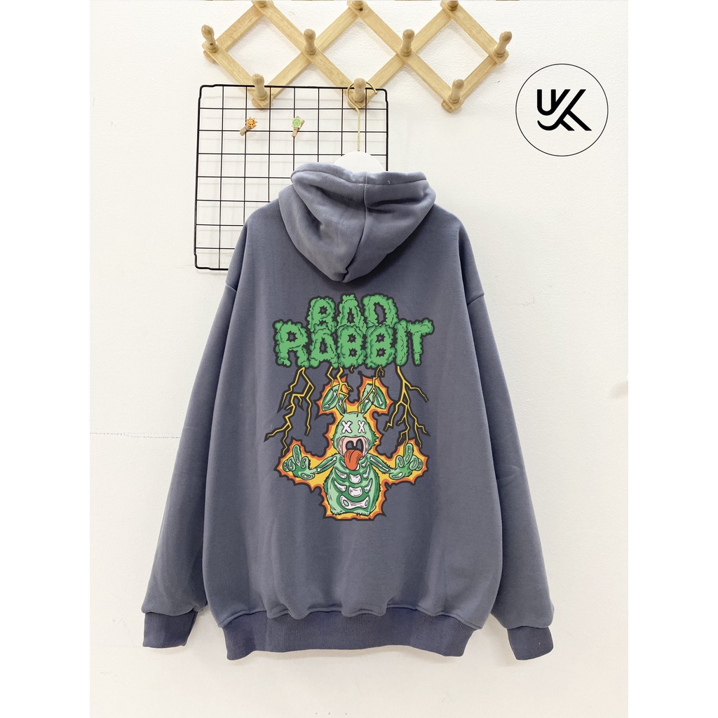 Áo Nỉ HOODIE BAD RABBIT dây kéo, Form Rộng Ulzzang Unisex , hoodie nỉ bông cao cấp, nam nữ. kkimshop