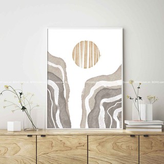 Tranh BOHO trừu tượng 50*70cm - Tranh canvas treo tường phòng khách phòng ngủ, tặng đinh 3 chân treo tranh.