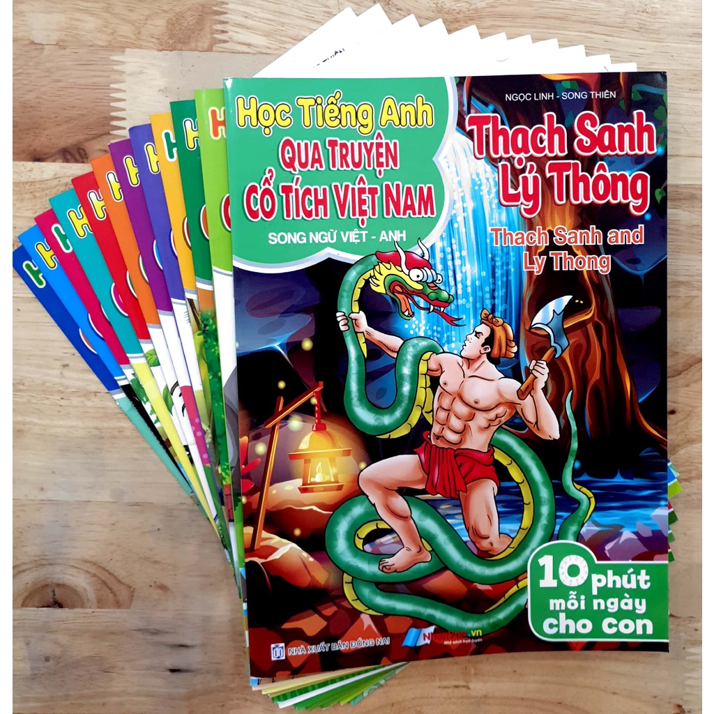 Sách - Combo 12 quyển Học Tiếng Anh Qua Truyện Cổ Tích Việt Nam (Song Ngữ Việt - Anh)
