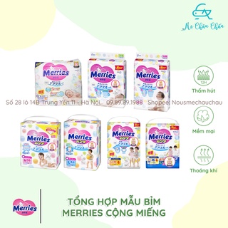 MCC Bỉm Merries Cộng Miếng - Hàng Chuẩn Nội Địa Nhật Size: NB90+6/S82+6/M64+4/L58 / M58+6 / L44+6 / XL38+6)