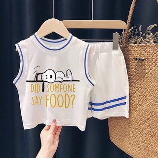 Bộ quần áo cho bé trai , bộ Snoopy cotton ba lỗ cho bé