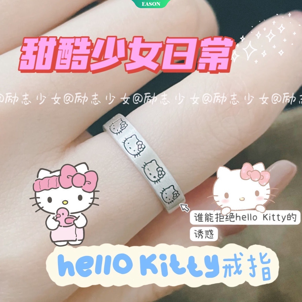 Nhẫn Bạc 925 Họa Tiết Hoạt Hình Disney Sanrios Kawaii Kuromi S925 Có Thể Điều Chỉnh Làm Quà Tặng Cho Bạn Gái
