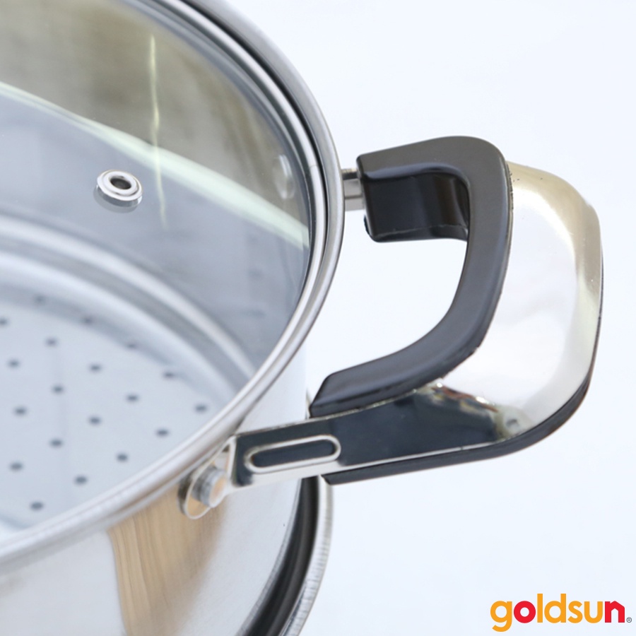 Bộ nồi inox xửng hấp vung kính Goldsun GE05-2303SG*