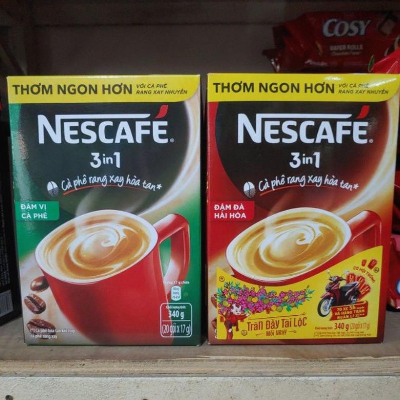 Hộp Nescafe 3in1 rang xay Đậm vị cà phê ( 20 gói x 17g)